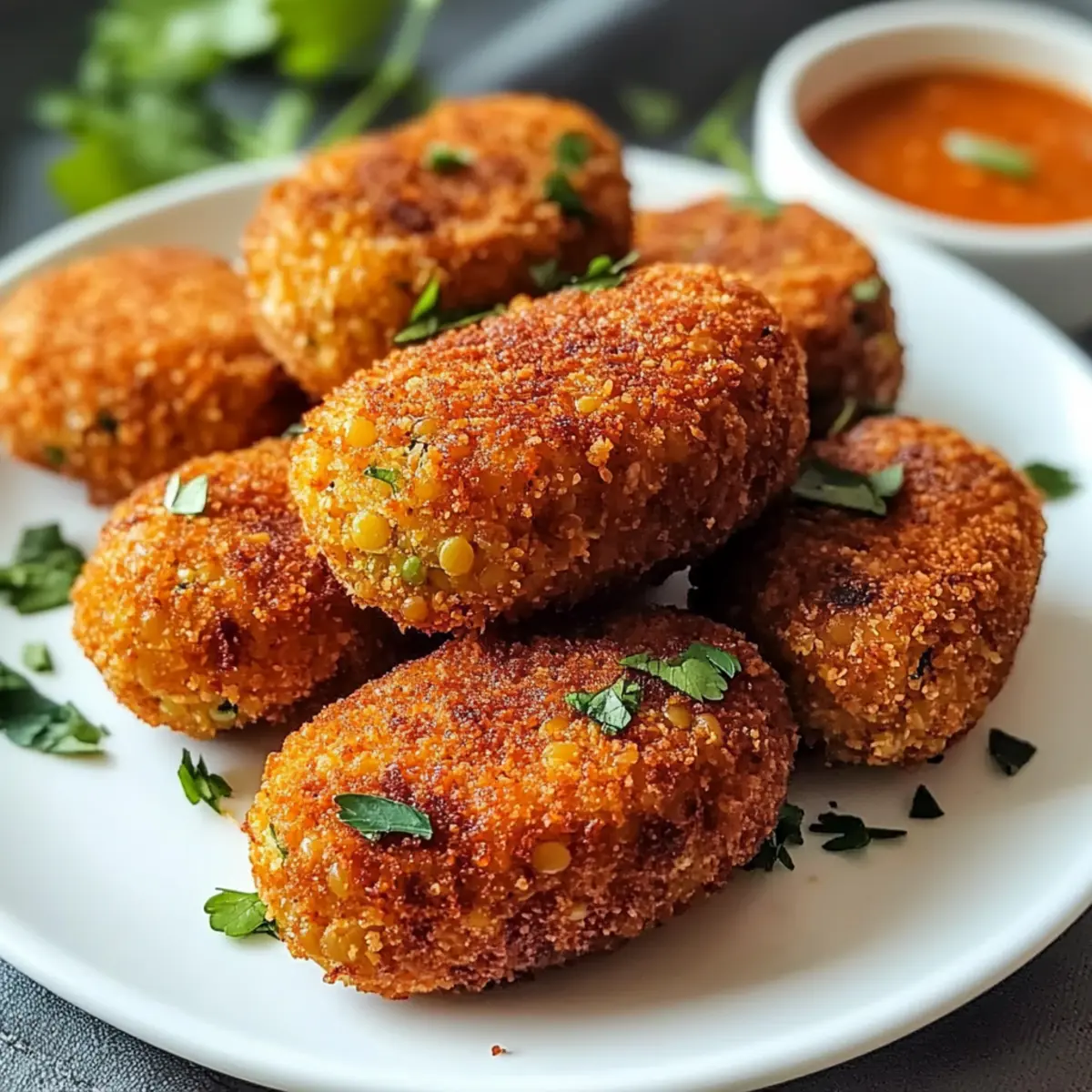Crispy Linsenkroketten aus der Heißluftfritteuse